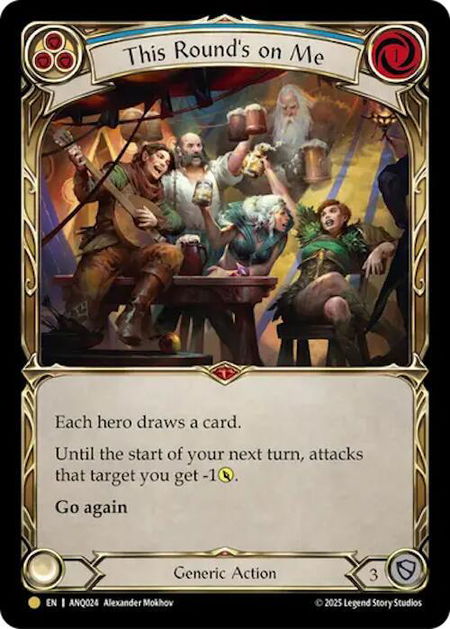 This Round's On Me (Blue) (ANQ024) - Compendium of Rathe - Antiquity Pack Flesh and Blood trading card