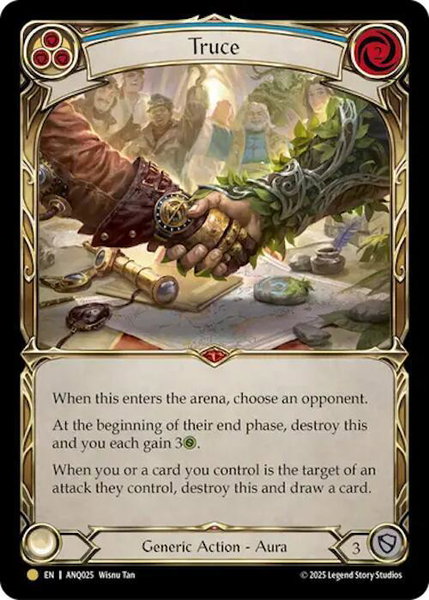 Truce (Blue) (ANQ025) - Compendium of Rathe - Antiquity Pack Flesh and Blood trading card