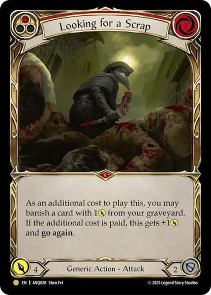 Looking For A Scrap (Red) (ANQ028) - Compendium of Rathe - Antiquity Pack Flesh and Blood trading card