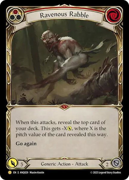 Ravenous Rabble (Red) (ANQ029) - Compendium of Rathe - Antiquity Pack Flesh and Blood trading card