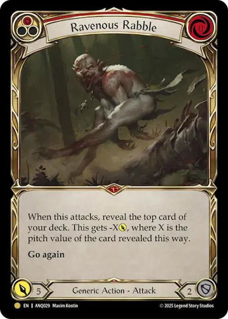 Ravenous Rabble (Red) (ANQ029) - Compendium of Rathe - Antiquity Pack Flesh and Blood trading card