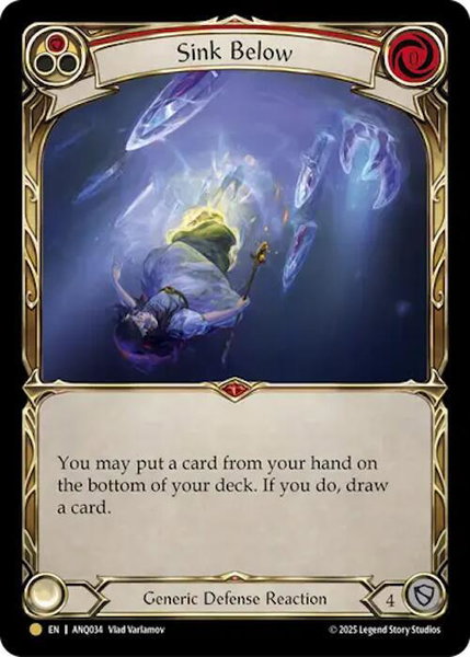Sink Below (Red) (ANQ034) - Compendium of Rathe - Antiquity Pack Flesh and Blood trading card