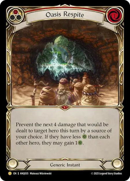 Oasis Respite (Red) (ANQ035) - Compendium of Rathe - Antiquity Pack Flesh and Blood trading card