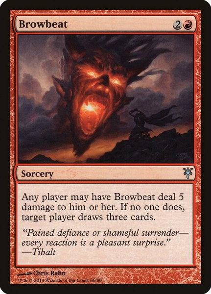 Browbeat trading card from Duel Decks: Sorin vs. Tibalt Browbeat - Duel Decks: Sorin vs. Tibalt Magic: The Gathering trading card