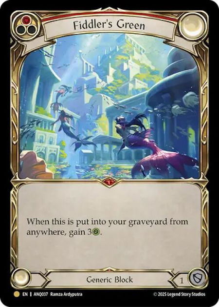 Fiddlers Green (Red) (ANQ037) - Compendium of Rathe - Antiquity Pack Flesh and Blood trading card