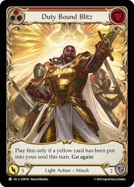 Duty Bound Blitz - GEM Pack 4 Flesh and Blood trading card
