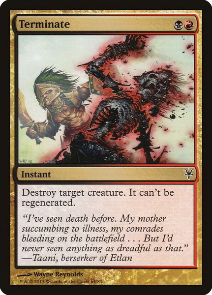 Terminate trading card from Duel Decks: Sorin vs. Tibalt Terminate - Duel Decks: Sorin vs. Tibalt Magic: The Gathering trading card