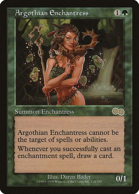 Argothian Enchantress - Urza's Saga Magic: The Gathering trading card