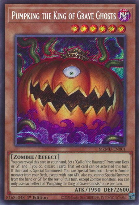 Pumpking the King of Grave Ghosts - Maze of Muertos YuGiOh trading card