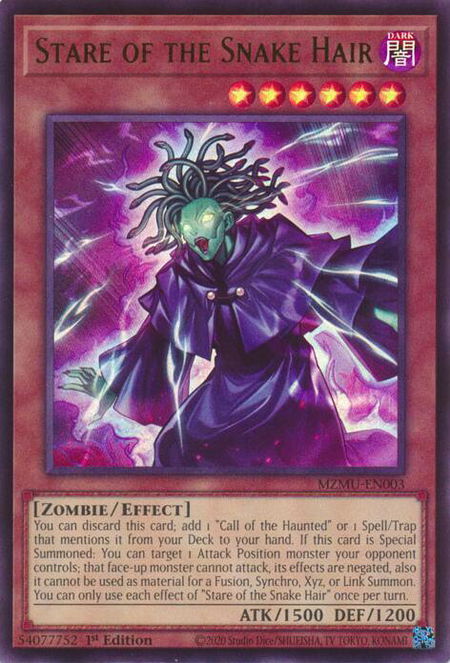 Stare of the Snake Hair - Maze of Muertos YuGiOh trading card
