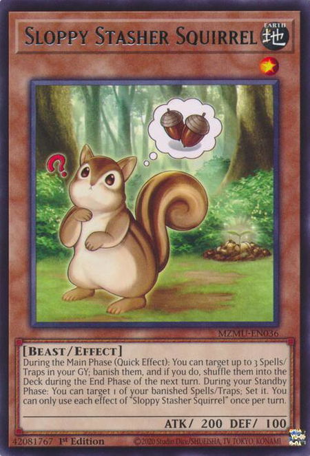 Sloppy Stasher Squirrel - Maze of Muertos YuGiOh trading card
