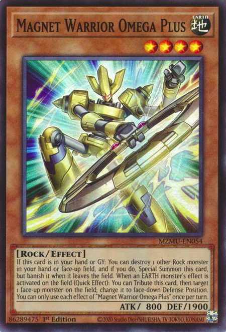 Magnet Warrior Omega Plus trading card from Maze of Muertos Magnet Warrior Omega Plus - Maze of Muertos YuGiOh trading card