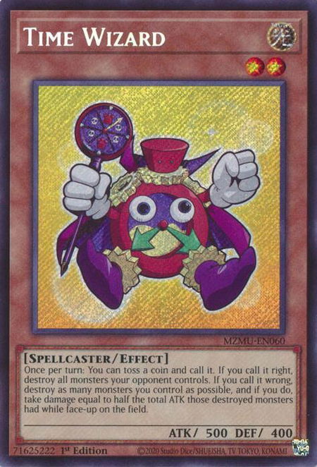 Time Wizard trading card from Maze of Muertos Time Wizard - Maze of Muertos YuGiOh trading card