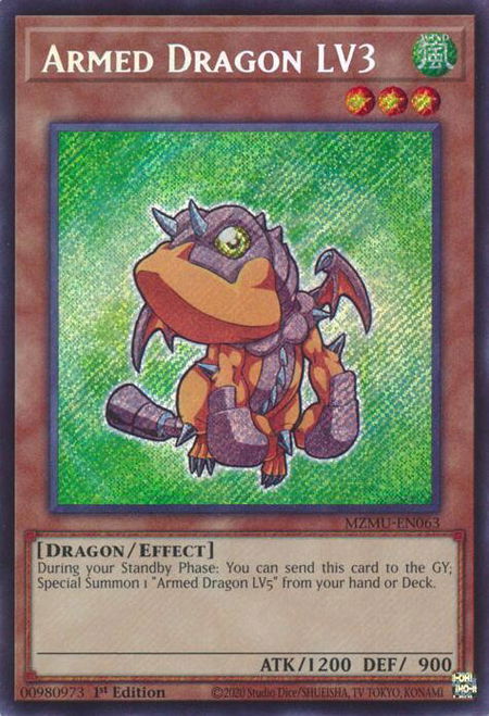 Armed Dragon LV3 - Maze of Muertos YuGiOh trading card