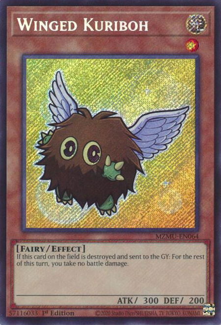 Winged Kuriboh trading card from Maze of Muertos Winged Kuriboh - Maze of Muertos YuGiOh trading card