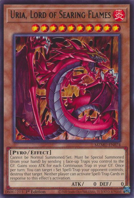 Uria, Lord of Searing Flames - Maze of Muertos YuGiOh trading card