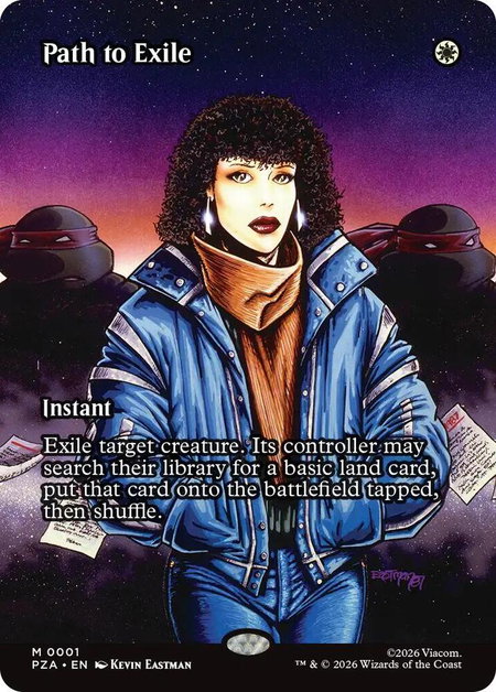 Path to Exile (Borderless) - Teenage Mutant Ninja Turtles Source Material Magic: The Gathering trading card