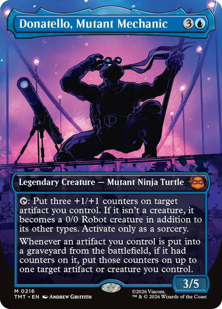 Donatello, Mutant Mechanic (Borderless) - Teenage Mutant Ninja Turtles Magic: The Gathering trading card