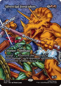 Silverclad Ferocidons (Borderless) - Teenage Mutant Ninja Turtles Source Material (PZA) #9 - Mythic Magic: The Gathering Trading Card