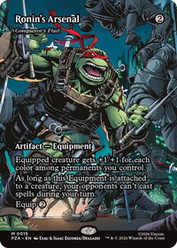 Ronin's Arsenal - Conqueror's Flail (Borderless) - Teenage Mutant Ninja Turtles Source Material (PZA) #15 - Mythic Magic: The Gathering Trading Card
