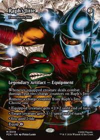 Raph's Jitte - Umezawa's Jitte (Borderless) - Teenage Mutant Ninja Turtles Source Material (PZA) #19 - Mythic Magic: The Gathering Trading Card