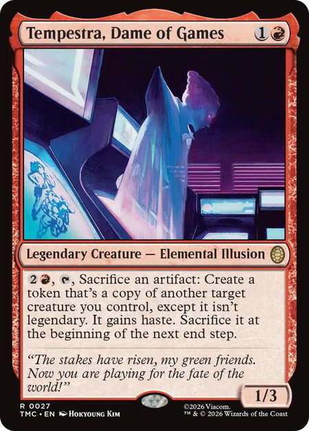 Tempestra, Dame of Games trading card from Commander: Teenage Mutant Ninja Turtles Tempestra, Dame of Games - Commander: Teenage Mutant Ninja Turtles Magic: The Gathering trading card