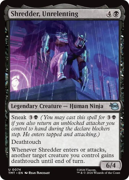 Shredder, Unrelenting trading card from Teenage Mutant Ninja Turtles Shredder, Unrelenting - Teenage Mutant Ninja Turtles Magic: The Gathering trading card