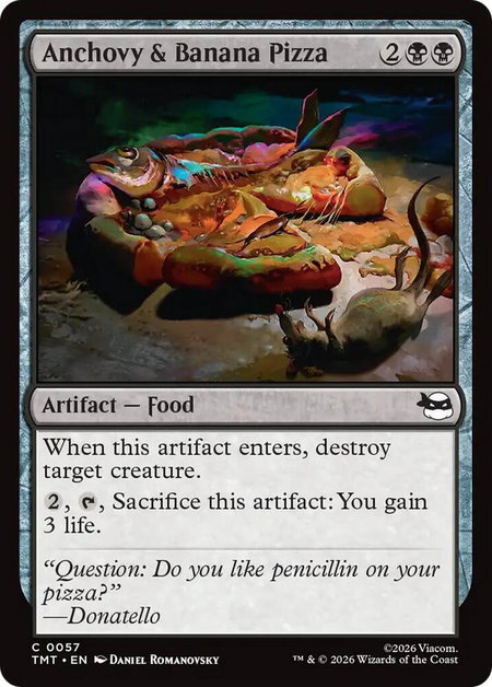 Anchovy & Banana Pizza - Teenage Mutant Ninja Turtles Magic: The Gathering trading card