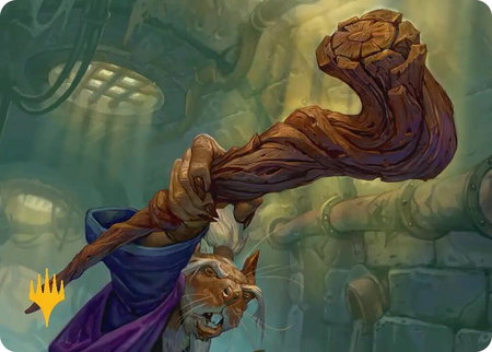 Wooden Cane Art Card (Gold-Stamped) - Art Series: Teenage Mutant Ninja Turtles Magic: The Gathering trading card