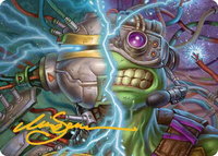 Mind Transfer Protocol Art Card (Gold-Stamped Signature) - Art Series: Teenage Mutant Ninja Turtles (ASTMT) #5 - Special Magic: The Gathering Trading Card