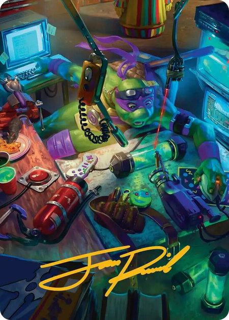 Donatello, the Brains Art Card (Gold-Stamped Signature) - Art Series: Teenage Mutant Ninja Turtles Magic: The Gathering trading card