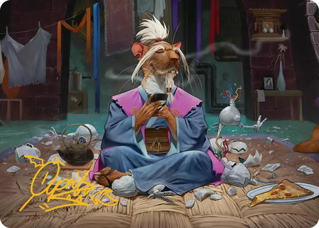 Splinter, Hamato Yoshi Art Card (Gold-Stamped Signature) - Art Series: Teenage Mutant Ninja Turtles Magic: The Gathering trading card