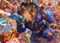 Zog, Triceraton Castaway Art Card (Gold-Stamped Signature) - Art Series: Teenage Mutant Ninja Turtles (ASTMT) #12 - Special Magic: The Gathering Trading Card