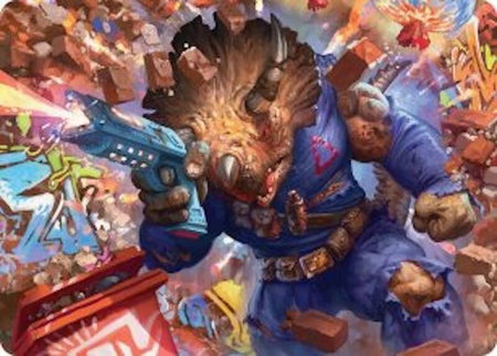 Zog, Triceraton Castaway Art Card - Art Series: Teenage Mutant Ninja Turtles Magic: The Gathering trading card