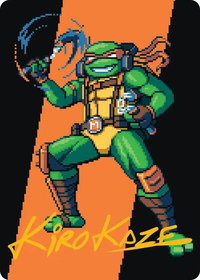 Michelangelo, the Heart Art Card (Gold-Stamped Signature) - Art Series: Teenage Mutant Ninja Turtles (ASTMT) #35 - Special Magic: The Gathering Trading Card