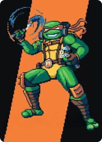 Michelangelo, the Heart Art Card - Art Series: Teenage Mutant Ninja Turtles (ASTMT) #35 - Special Magic: The Gathering Trading Card
