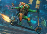 Michelangelo, On the Scene Art Card - Art Series: Teenage Mutant Ninja Turtles (ASTMT) #49 - Special Magic: The Gathering Trading Card