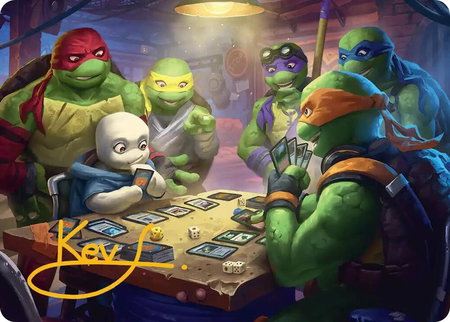 Lessons from Life Art Card (Gold-Stamped Signature) - Art Series: Teenage Mutant Ninja Turtles Magic: The Gathering trading card