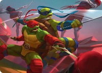 Raph & Leo, Sibling Rivals Art Card - Art Series: Teenage Mutant Ninja Turtles (ASTMT) #16 - Special Magic: The Gathering Trading Card