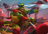 Raph & Leo, Sibling Rivals Art Card (Gold-Stamped Signature) - Art Series: Teenage Mutant Ninja Turtles (ASTMT) #16 - Special Magic: The Gathering Trading Card