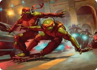 Raph & Mikey, Troublemakers Art Card - Art Series: Teenage Mutant Ninja Turtles (ASTMT) #17 - Special Magic: The Gathering Trading Card