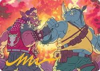 Bebop & Rocksteady Art Card (Gold-Stamped Signature) - Art Series: Teenage Mutant Ninja Turtles (ASTMT) #29 - Special Magic: The Gathering Trading Card