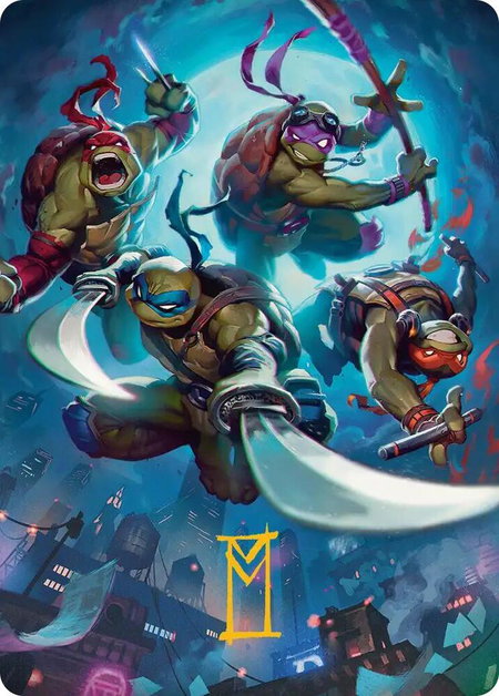 Heroes in a Half Shell Art Card (Gold-Stamped Signature) - Art Series: Teenage Mutant Ninja Turtles Magic: The Gathering trading card