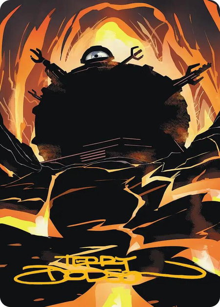 Technodrome Art Card (Gold-Stamped Signature) - Art Series: Teenage Mutant Ninja Turtles Magic: The Gathering trading card