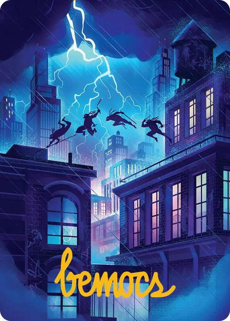 Island Art Card (37/54) (Gold-Stamped Signature) - Art Series: Teenage Mutant Ninja Turtles Magic: The Gathering trading card