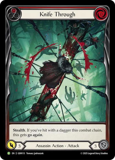 Knife Through (Red) - GEM Pack 4 Flesh and Blood trading card
