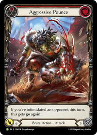 Aggressive Pounce (Red) - GEM Pack 4 (GEM) #GEM114 - Promo Flesh and Blood Trading Card