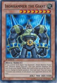 Ironhammer the Giant trading card from Hidden Arsenal 7: Knight of Stars Ironhammer the Giant - Hidden Arsenal 7: Knight of Stars YuGiOh trading card