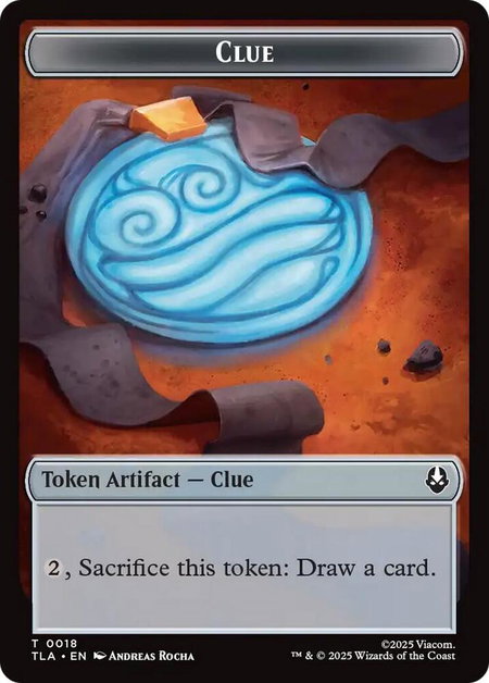 Clue (0018) // Food (0021) Double-Sided Tokens - Avatar: The Last Airbender Magic: The Gathering trading card
