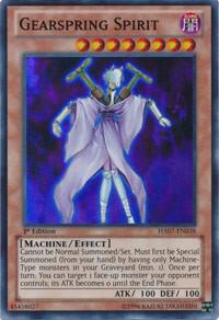 Gearspring Spirit trading card from Hidden Arsenal 7: Knight of Stars Gearspring Spirit - Hidden Arsenal 7: Knight of Stars YuGiOh trading card